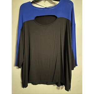 Cable & Gauge Women’s round Neck Jersey Top Size 1X Stretch Classic Casual Chic